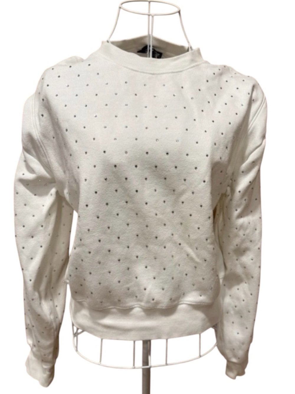 Rhinestone Embellished Crewneck Sweatshirt Fleece Pullover Generation Love S